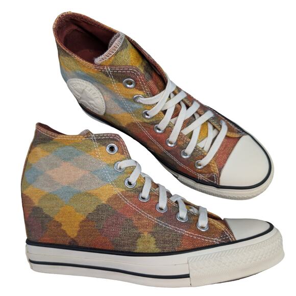 Converse x Missoni 2015 CTAS Lux Mid Hidden Wedge Multicolor Canvas Sneaker 8 - Picture 1 of 12